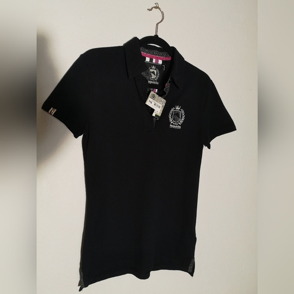 NWT Preppy & Chic Black Polo Tee - Picture 5 of 11